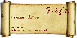 Freyer Éva névjegykártya